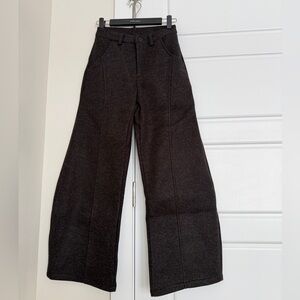 brand new Wide Leg Wool-Blend Trousers in Dark Charcoal